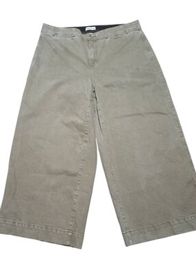 Ava & Viv Womens Wide Leg High Rise Green Denim Jeans, Size 18